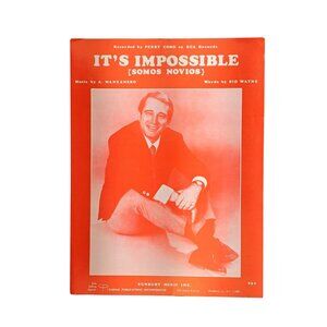 Vintage Perry Como Sheet Music It's Impossible 1970 Somos Novios Manzanero Wayne